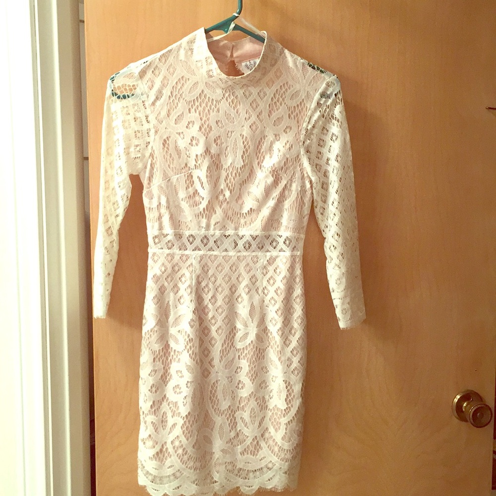 White lace mini dress